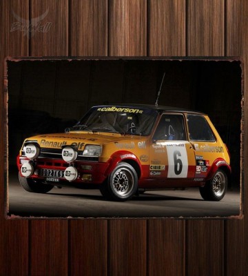 Металлическая табличка Renault 5 Alpine Rally Car